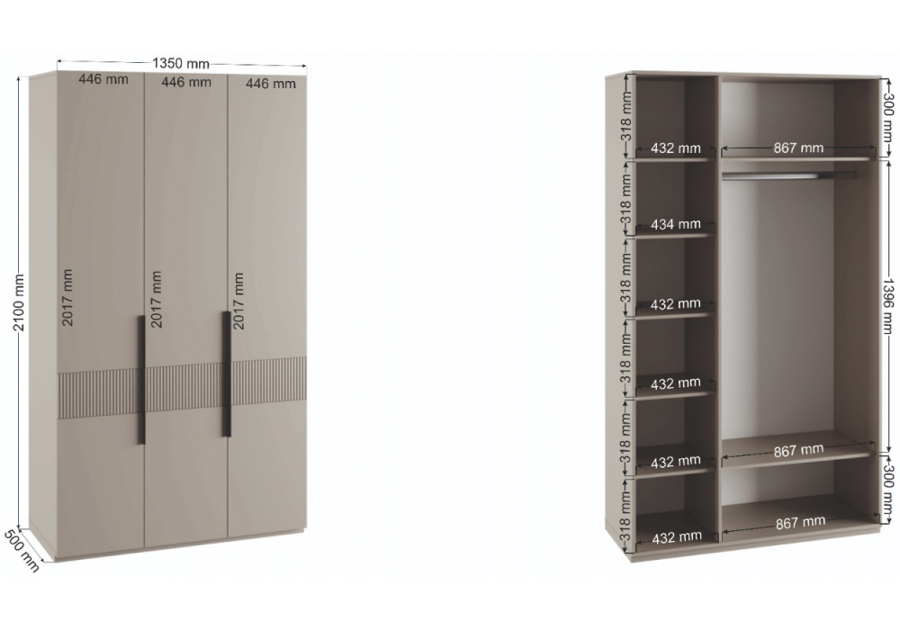 фото шкаф woodville ника бежевый мат-05 / кашемир 593589 | 220svet.ru