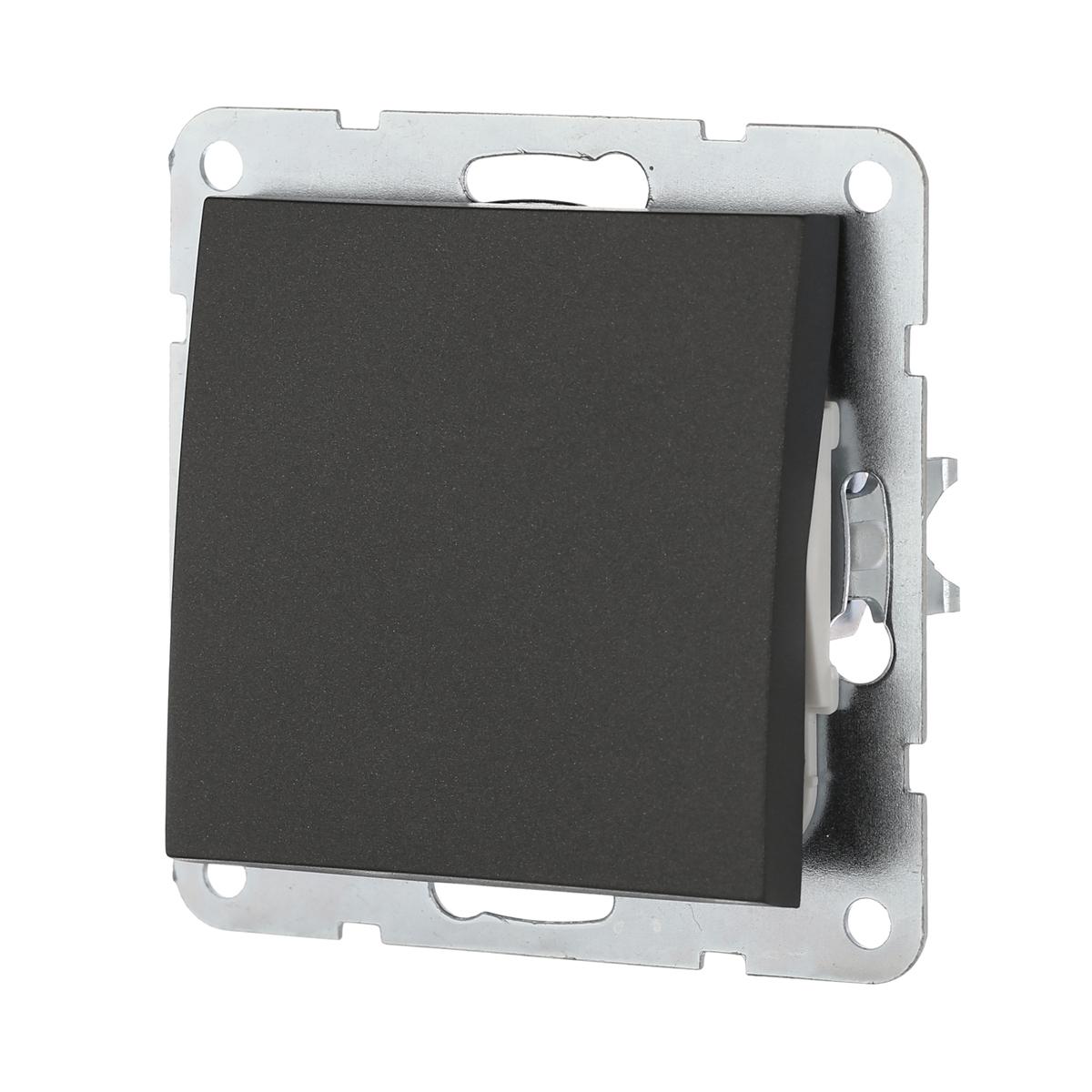 фото переключатель lk studio 1-кл., перекрестный (схема 7) 16 a, 250 b (черный бархат) lk60 860608-1 | 220svet.ru