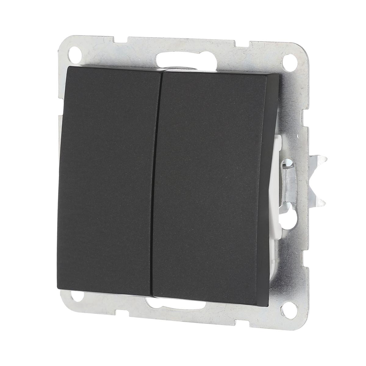 фото выключатель lk studio 2-кл.(схема 5) 16 a, 250 b (черный бархат) 861108-1 | 220svet.ru