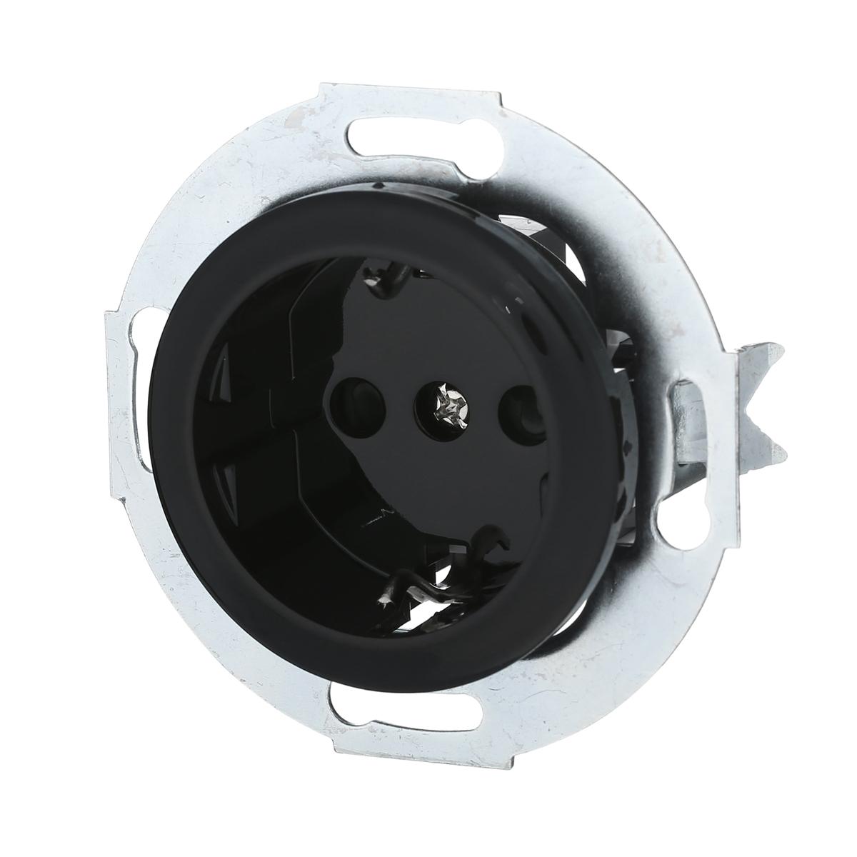 фото розетка lk studio с з/к, со шторками (черный) vintage 883208-1 | 220svet.ru