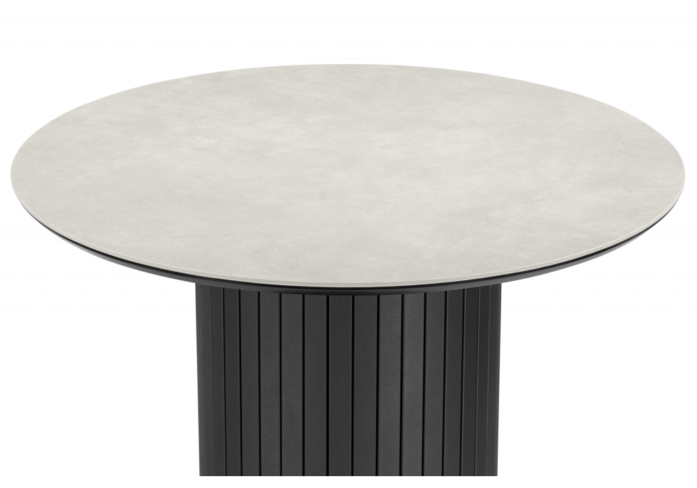 фото керамический стол woodville гравент 90 carmen light grey / черный 625922 | 220svet.ru