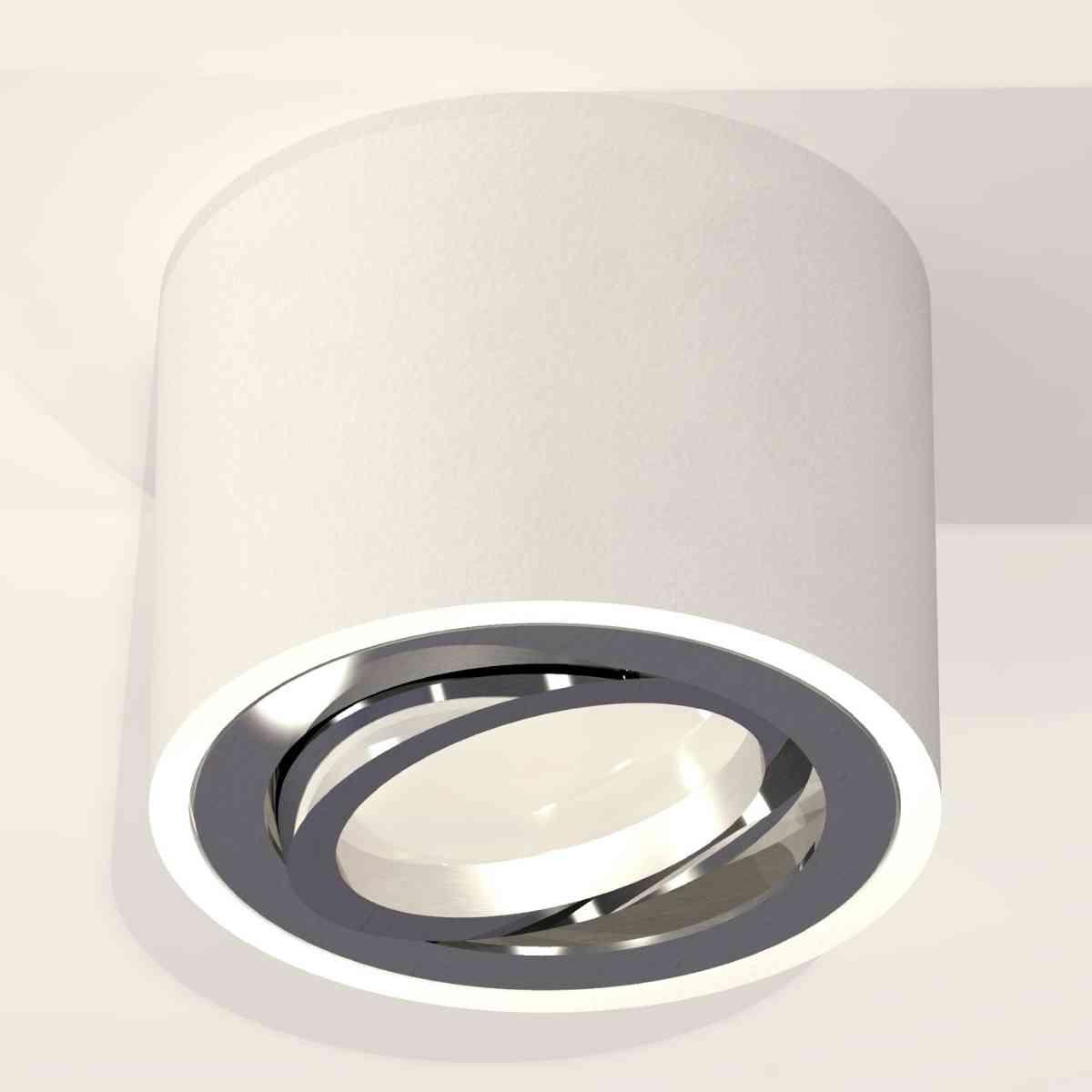 фото комплект накладного светильника ambrella light techno spot xs7510003 swh/psl белый песок/серебро полированное (c7510, n7003) | 220svet.ru