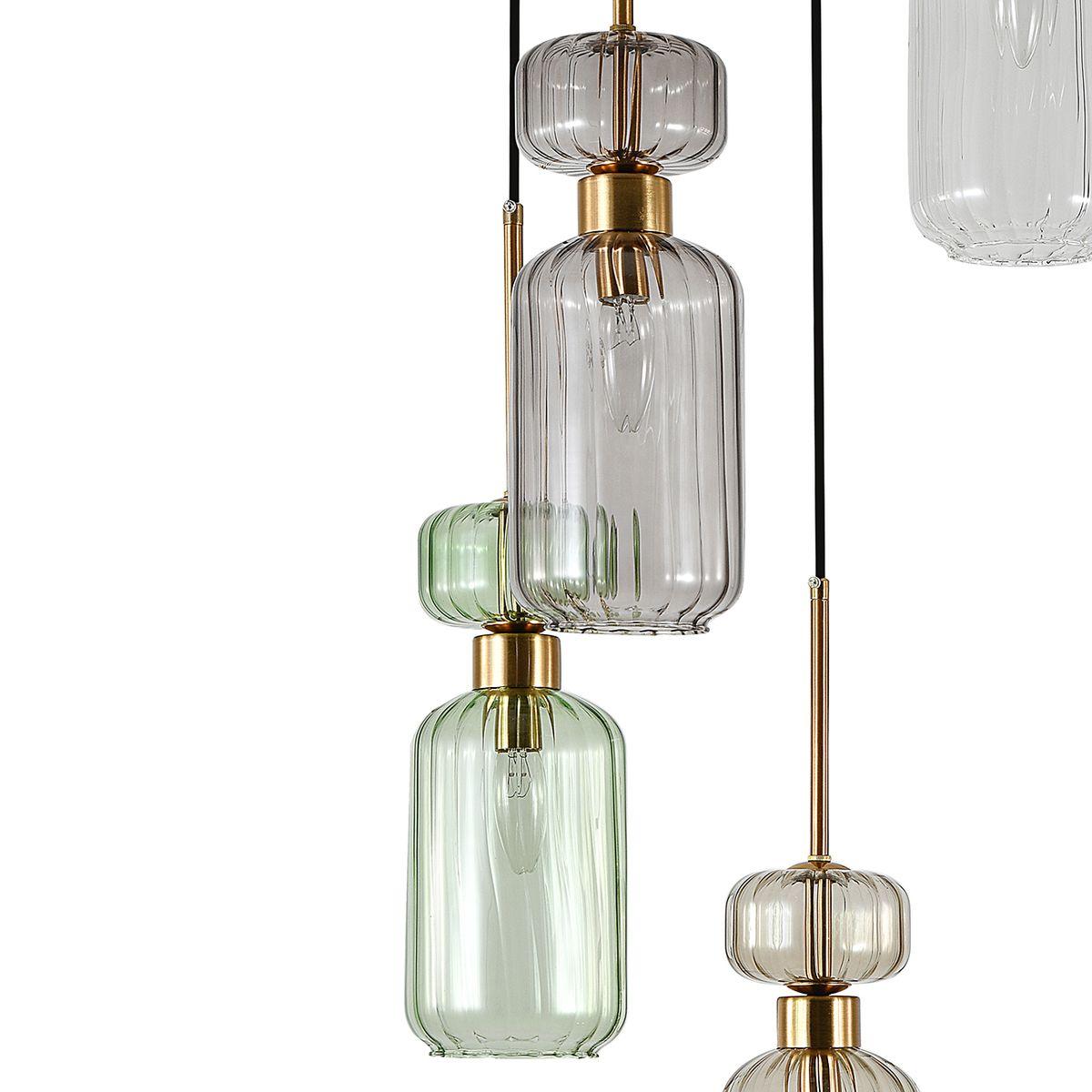 фото подвесная люстра escada 1141/5s cl/bg/gn/sm/am | 220svet.ru