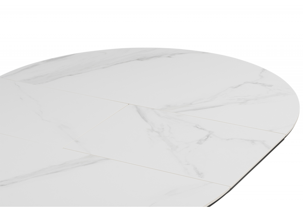 фото керамический стол раскладной woodville трейси 90 snow white / черный 664950 | 220svet.ru