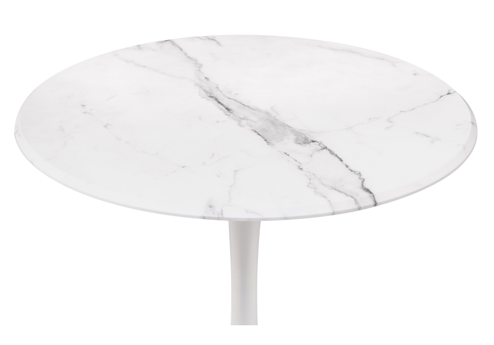 фото стол деревянный woodville тулип 90х73 мрамор белый / белый 530834 | 220svet.ru