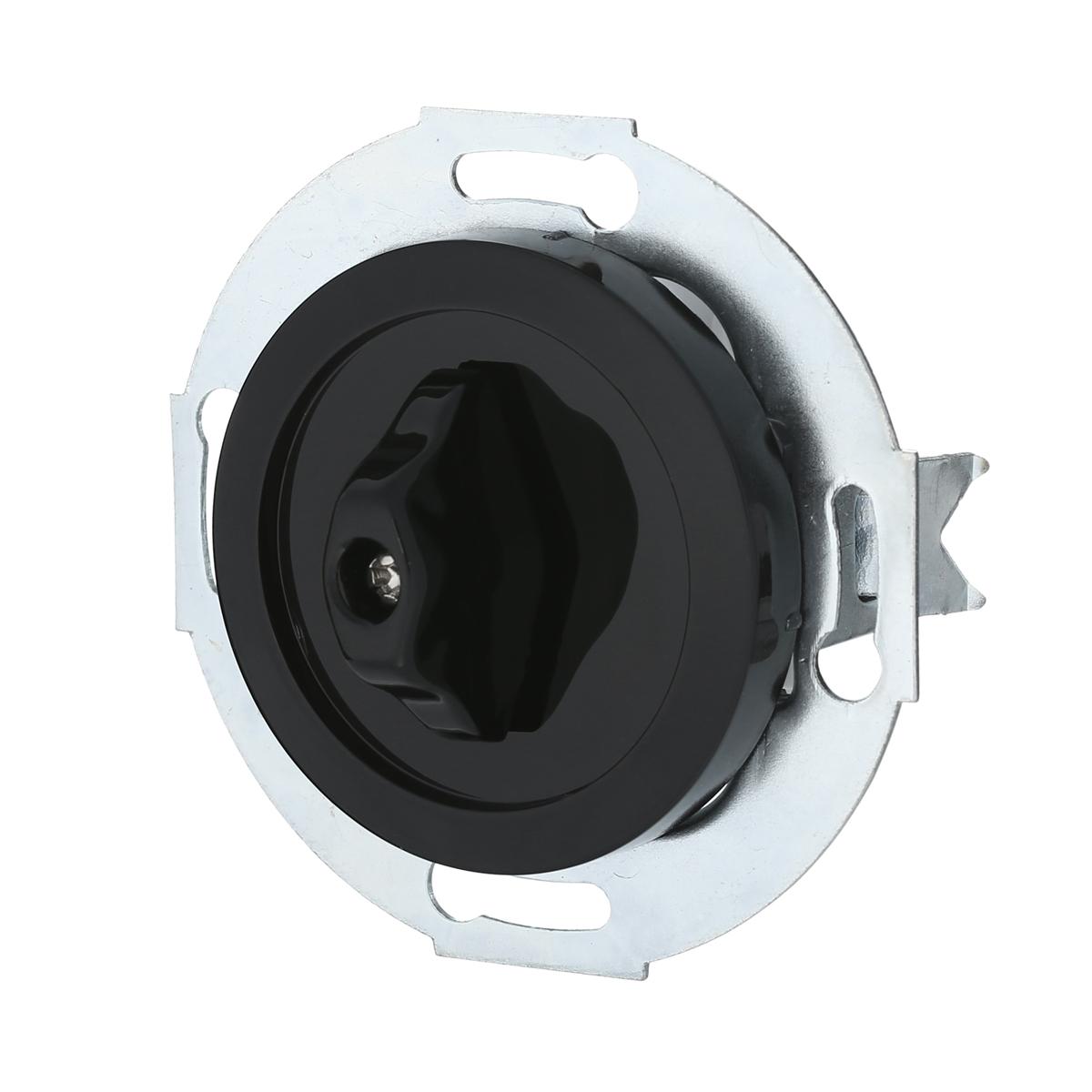 фото переключатель lk studio поворотный (схема 6) 16 a, 250 b (черный) vintage 880708-1 | 220svet.ru