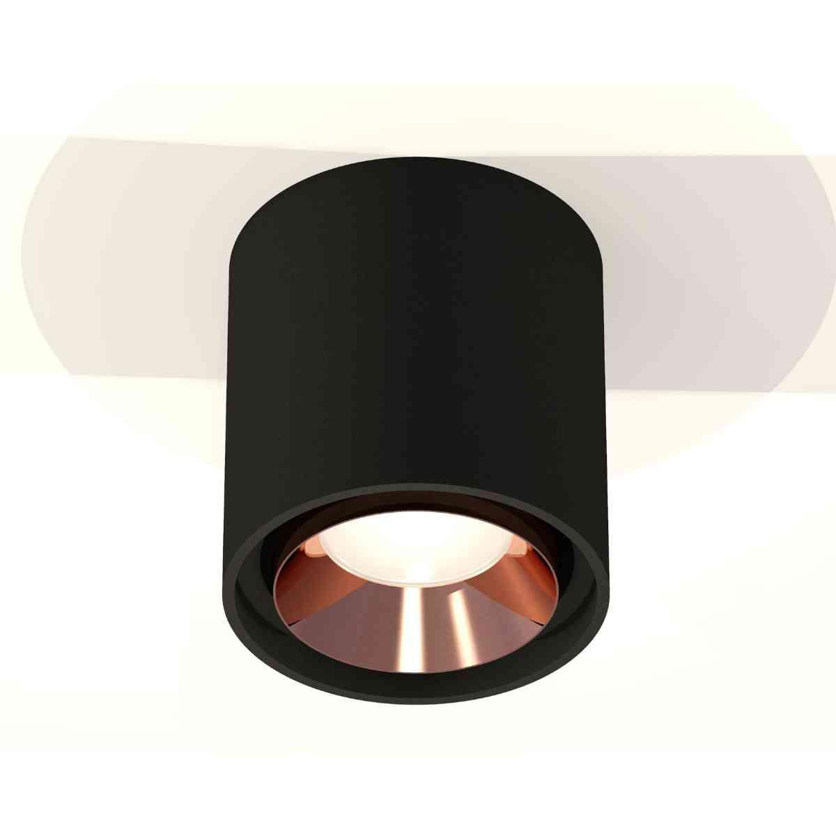 фото комплект накладного светильника ambrella light techno spot xs7723005 sbk/ppg черный песок/золото розовое полированное (c7723, n7035) | 220svet.ru