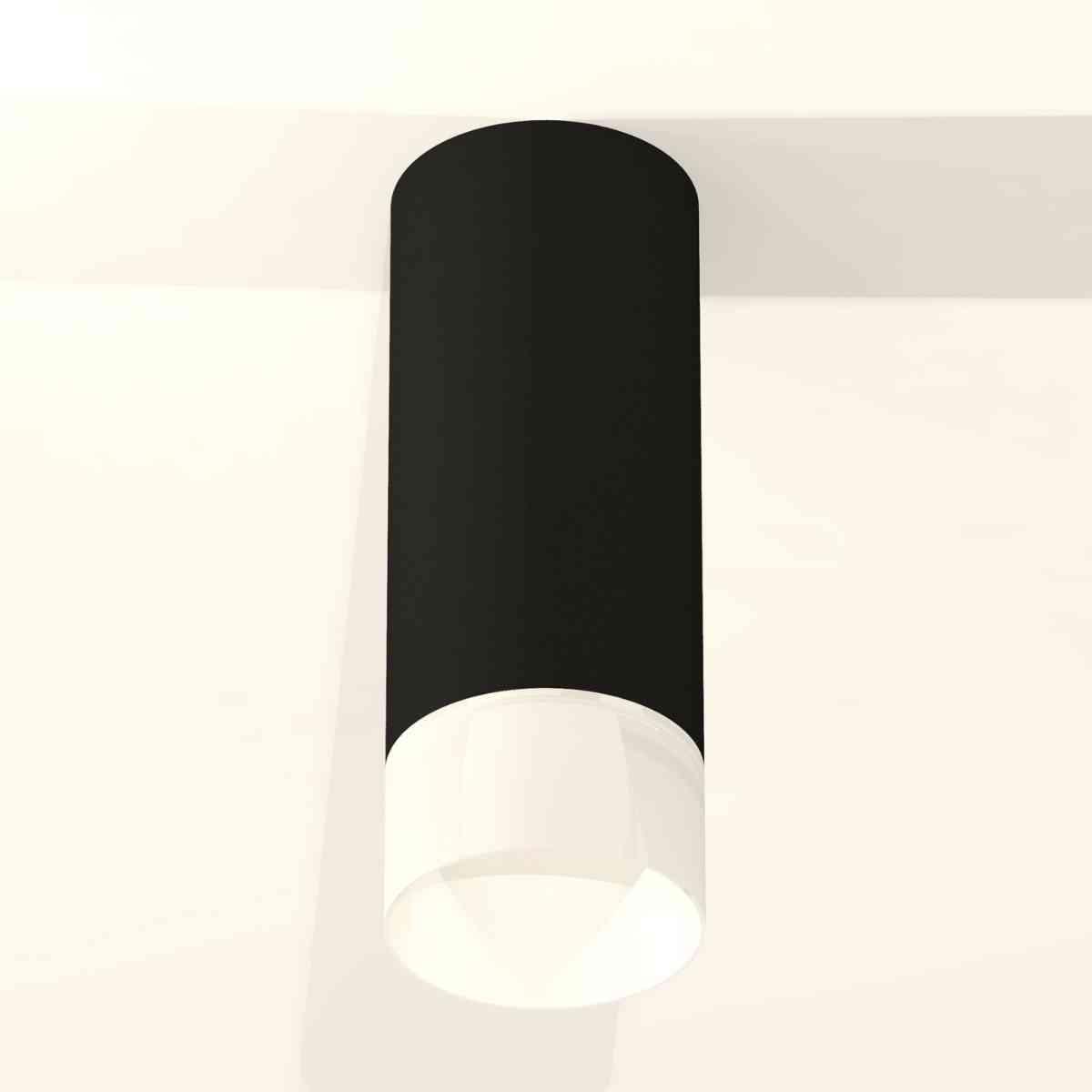 фото комплект накладного светильника ambrella light xs7443016 sbk/fr черный песок/белый матовый (c7443, n7170) | 220svet.ru
