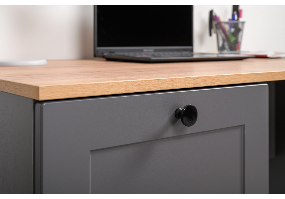 фото письменный стол woodville опра серый графит / дуб золотой craft 676811 | 220svet.ru