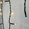 Миниатюра фото гирлянда бахрома 3,1 x 0,5 м тепло-белая с мерцанием белого диода 220в, 150 led, провод черный пвх, ip54 ltc pil150blw-11-2ww | 220svet.ru