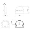 Миниатюра фото заглушка deko-light end cap r-au-01-12 set 2 pcs 979512 | 220svet.ru
