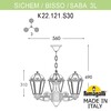 Миниатюра фото подвесной уличный светильник fumagalli sichem/saba 3l k22.120.s30.wxe27 | 220svet.ru