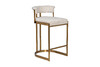 Миниатюра фото стул барный букле бежевый/матовое золото garda decor gy-08216 | 220svet.ru