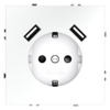 Миниатюра фото розетка встраиваемая с заземлением и защитными шторками, 16а, с usb, a+a voltum s70 vls040402 (белый матовый) | 220svet.ru