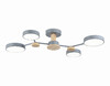Миниатюра фото потолочная светодиодная люстра на штанге ambrella light linetech fl fl4859/4 gr/wd | 220svet.ru