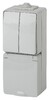 Миниатюра фото блок розетка-выключатель двухклавишный эра ip65 16a 250v 11-7608-03 б0035999 | 220svet.ru